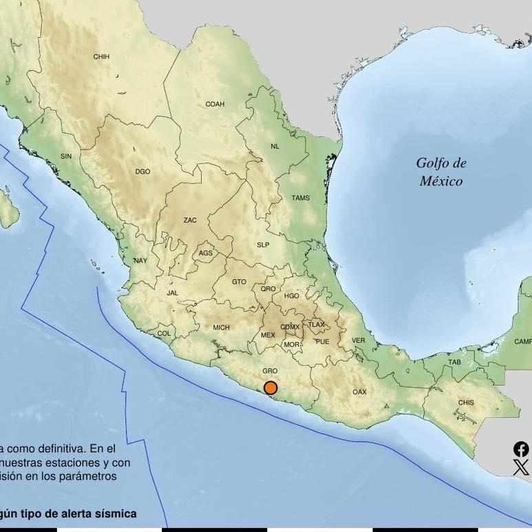 Sismo de magnitud 4.0 sacude zona cercana a Coyuca de Benítez, Guerrero