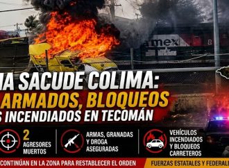 Violencia desata caos en Colima tras enfrentamientos armados y bloqueos en Tecomán