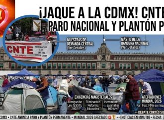 CNTE anuncia mega paro nacional y plantón permanente en la CDMX rumbo al Mundial 2026