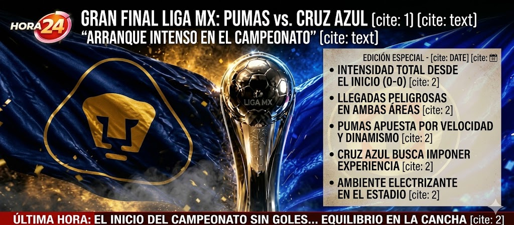 Cruz Azul y Pumas protagonizan una final intensa y llena de emociones en el arranque