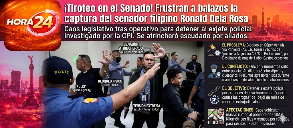 Tensión y caos en el Senado de Filipinas tras operativo para detener a Ronald Dela Rosa