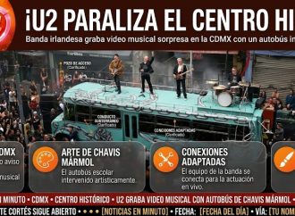 U2 paraliza el corazón de la CDMX con grabación sorpresa en el Centro Histórico