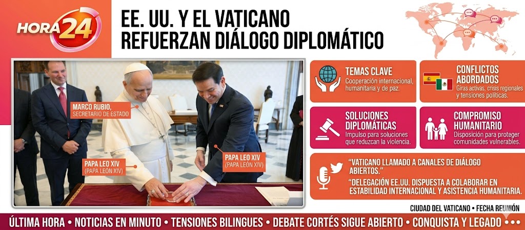 EE. UU. y el Vaticano afianzan lazos: Marco Rubio se reúne con el Papa León XIV para abordar crisis globales