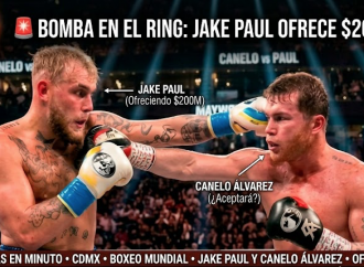 Jake Paul asegura haber ofrecido 200 millones de dólares al “Canelo” para una pelea histórica