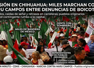 Miles se movilizan en Chihuahua para marcha contra María Eugenia Campos