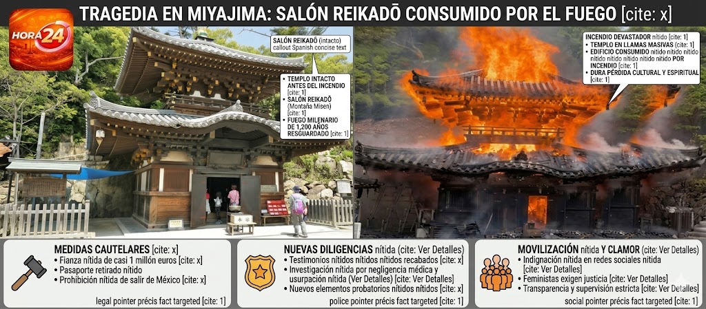 ¡Cenizas en Miyajima! Fuego consume el histórico templo de la “Llama Eterna” en Japón
