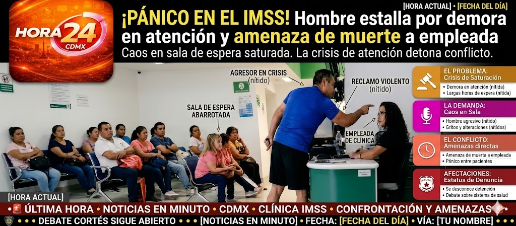 Tensión en clínica del IMSS: hombre estalla por demora en atención y amenaza a trabajadora