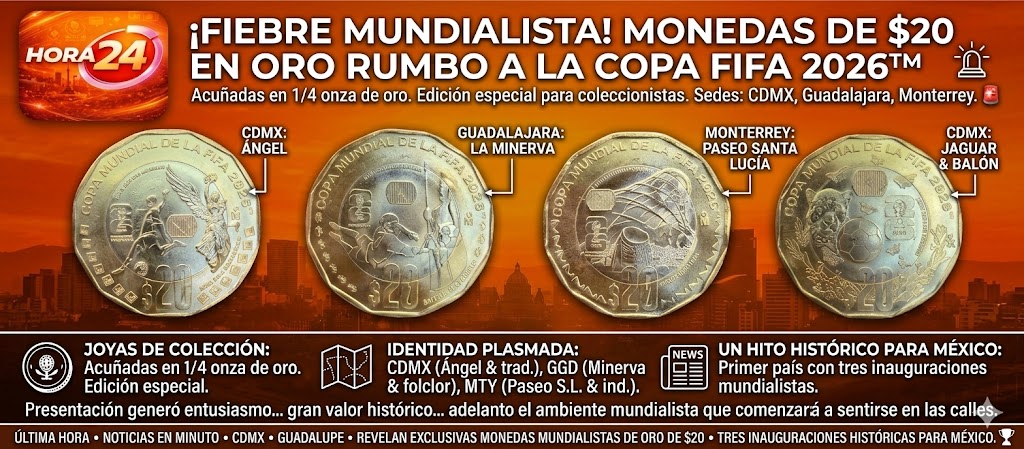 Presentan monedas conmemorativas de $20 rumbo al Mundial FIFA 2026