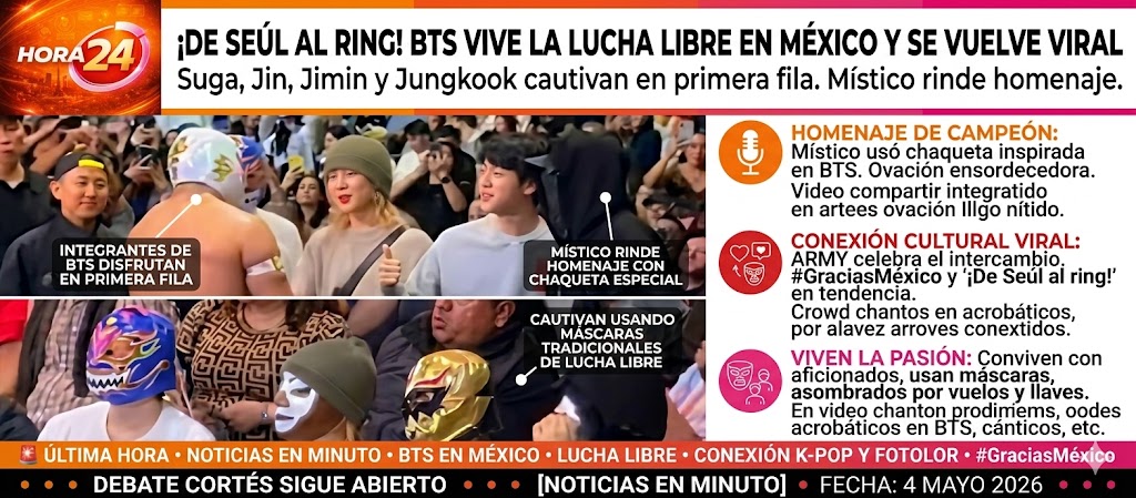 BTS vive la pasión de la lucha libre mexicana y conquista al público en una noche inolvidable