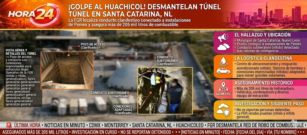 Descubren túnel clandestino para robo de combustible en terminal de Pemex en Nuevo León