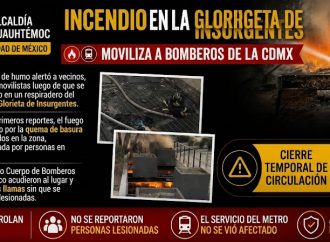 Incendio en respiradero del Metro moviliza a bomberos en la Glorieta de Insurgentes