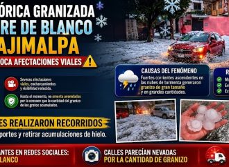 Histórica granizada cubre de blanco Cuajimalpa y colapsa la movilidad en el poniente de la CDMX