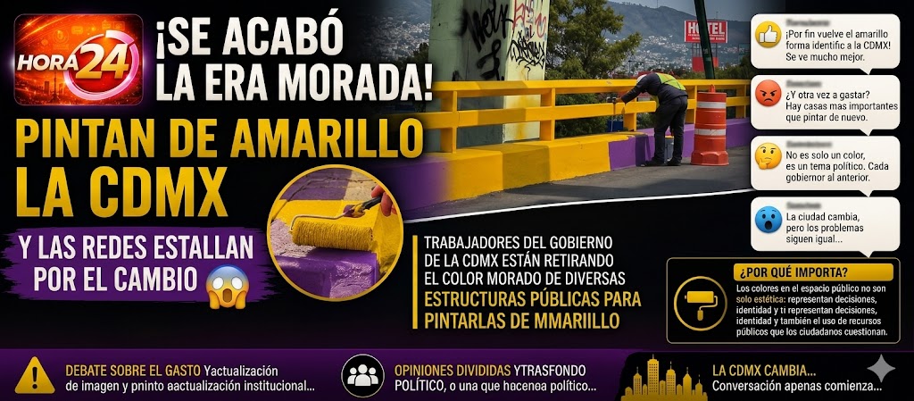 ¡Adiós al morado! Cambio de imagen urbana en la CDMX desata debate y reacciones en redes sociales
