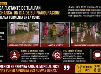 Calzada Flotante de Tlalpan se encharca a un día de su inauguración tras intensa tormenta en la CDMX