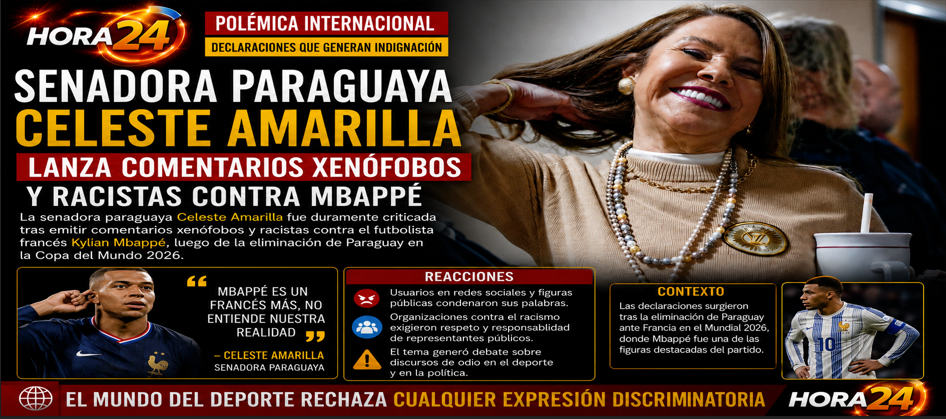 Senadora paraguaya desata polémica por comentarios xenófobos y racistas contra Kylian Mbappé tras eliminación mundialista