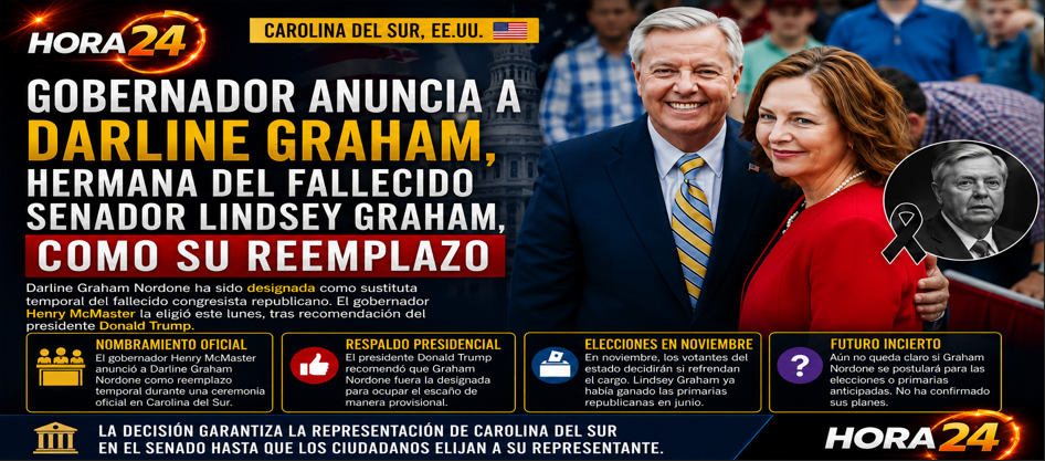 Gobernador de Carolina del Sur designa a Darline Graham como reemplazo temporal del fallecido senador Lindsey Graham