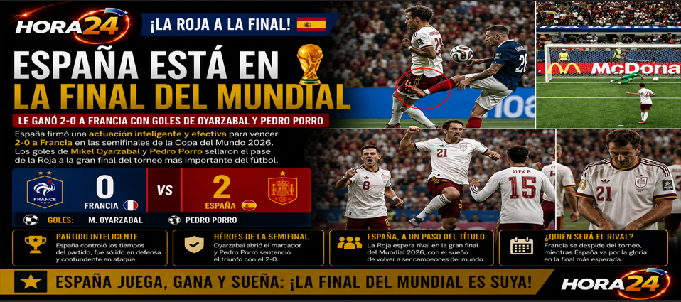 España derrota a Francia y jugará la gran final del Mundial 2026
