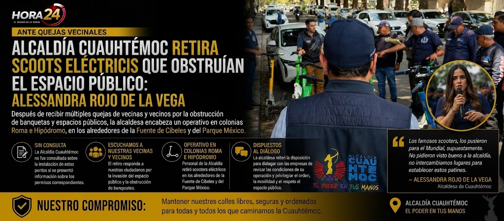 Retiran scooters eléctricos de calles de la Cuauhtémoc tras quejas vecinales