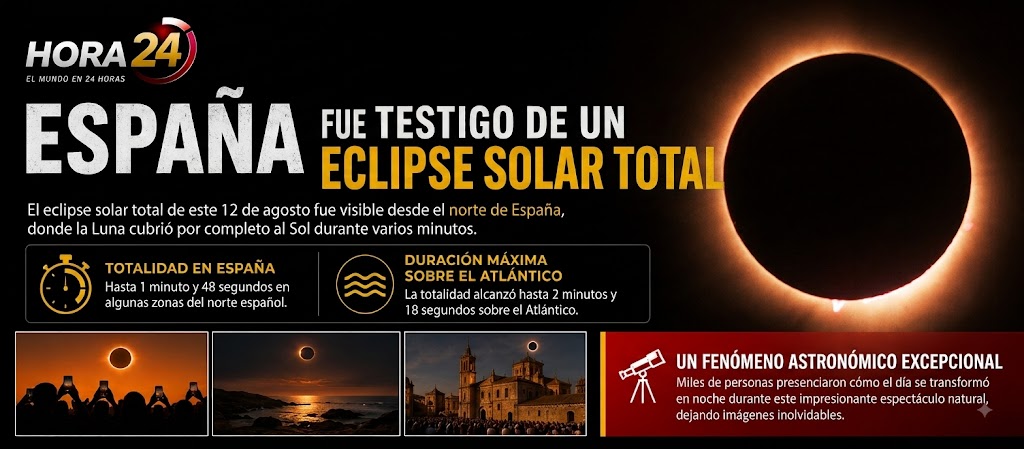 ESPAÑA VIVE UN MOMENTO HISTÓRICO: EL CIELO SE OSCURECE DURANTE UN ECLIPSE SOLAR TOTAL