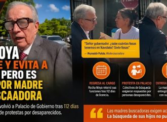 RUBÉN ROCHA MOYA REAPARECE EN PALACIO DE GOBIERNO Y ES ENCARADO POR MADRE BUSCADORA
