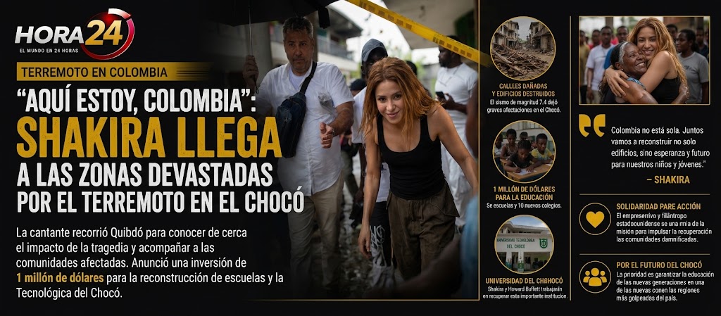 “Aquí estoy, Colombia”: Shakira llega al Chocó para acompañar a las comunidades afectadas por el terremoto