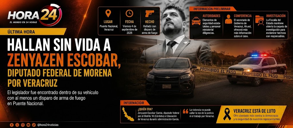 Hallan sin vida al diputado federal de Morena, Zenyazen Escobar, en Veracruz