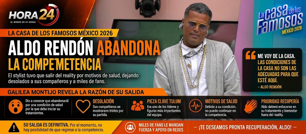 Aldo Rendón abandona ‘La Casa de los Famosos México 2026’ por motivos de salud